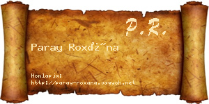 Paray Roxána névjegykártya